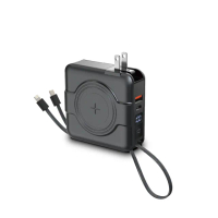 【POLYWELL】KPB-2305 10000mAh 20W 多合一磁吸自帶線快充行動電源 USB+Type-C孔(無線/Magsafe/自帶線)