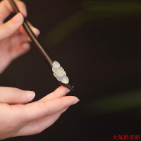 髮簪玉蝶浣岫玉發簪古風高級感簪子簡約現代日常旗袍漢服木簪盤發