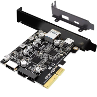 การ์ดขยาย PCIe เป็น USB 3.2 รุ่น Gen2 ความเร็ว 10Gbps พร้อมพอร์ตคู่ 2.2A