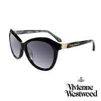 【Vivienne Westwood 英國 太陽眼鏡】不規則幾何造型太陽眼鏡(VW88601_黑)