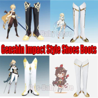 Game Genshin Impact Lumine Amber Aether Cosplay Boots Shoes Jean Gunnhildr Genshin Role Play Stage Performance Boot Gifts