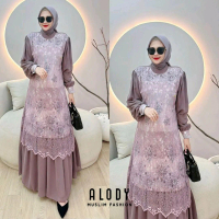 Zhafira Alya Gamis Utami Dress Perempuan Hijab Acara Resmi anggun Formal Muslim Nyaman Standar Wanit