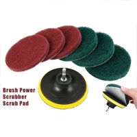 4Inch Drill Power Brush Electric Drill Brush Scrub Pads Scouring Pads Cleaning Household Cleaning Tool Floor Tub Polishing Pad