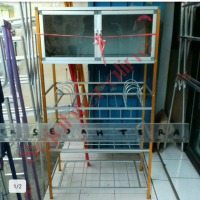 UNIVERSAL Rak Piring Aluminium Tebal Atas Lemari Kaca