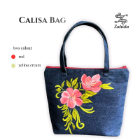 Zahida Tas Wanita Lukis Calisa Bag Jeans Denim Premium | Tas Wanita Stylish Aesthetic Painting