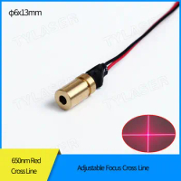 Focusable D6X13mm 650nm Red Cross Line 1mw 5mw 10mw Adjustable Focus Laser Diode Module Light Emission Aiming Accessories