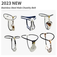 New Stainless Steel Male Chastity Belt Belt Invisible Pants Adjustable Chastity Belt Metal Cock Cage Sex Toys for Sissies 18+