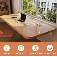 Bàn học, bàn làm việc gấp gọn treo tường thương hiệu DECOMAN, chất liệu gỗ MDF cao cấp- D59