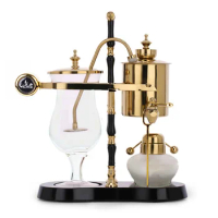 Luxury 5-Cup Balance Syphon Coffee Maker Elegant Retro Style Design Wooden Base T-Handle Easy To Clean Siphon Machine Coffee Pot