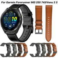 Strap For Garmin Forerunner 965 255 Music Sports Band Replacement Wristband Leather Bracelet Vivoactive 4 Venu 3 2 Accessories