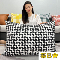 抱枕 靠枕 大抱枕套 30x50cm長方形小靠枕客廳沙發靠背墊靠墊腰枕千鳥格抱枕套不含芯