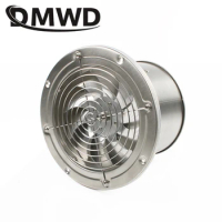 DMWD 6 Inch Stainless Steel Exhaust Fan 6'' Toilet Kitchen Bathroom Hanging Wall Window Duct Fan Air Ventilator Extractor Blower