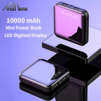 PINZHENG 10000mAh Power Bank For iPhone Xiaomi Mini Power Bank Portable Charger Battery LED Digital Display USB Powerbank