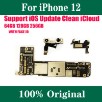 Fully Tested Authentic Motherboard For iPhone 12 64G 128G 256G Original Mainboard With Face ID Cleaned iCloud