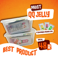 48 Pcs QQ Jelly Permen Aneka Rasa Yoghurt, Stroberi, Mangga, Apel - Kikoya Food Jeli Terlaris Halal