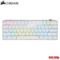 海盜船CORSAIR K70 PRO MINI RGB英文無線機械式鍵盤(白色/銀軸)