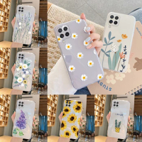 Vintage Flower Daisy Pattern Case For Samsung Galaxy A22 A22S M22 Coque Soft Silicone Transprent Funda For Samsung A22 Cover