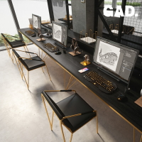 GAD會議室會議桌長桌子大工作臺長方形實木辦公桌椅組合簡約現代   領券更優惠