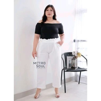 Metrosoul Clothing Celana Baggy Daily Scuba Pants 7/8 Stretch Up to Bigsize 019 3L (XXL) putih