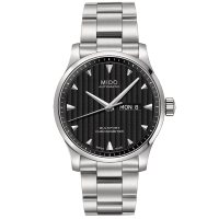 MIDO Multifort 先鋒系列80小時天文台認證腕錶-銀/黑面42mm