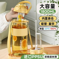 免運·ppsu材質水杯高顏值大容量茶水分離泡茶杯新款吸管戶外運動水壺