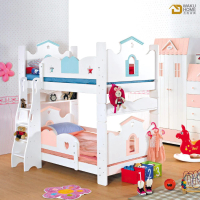 WAKUHOME 瓦酷家具 兒童雙層床-夢幻城堡虹(上下舖 兒童床 雙人床 床架)