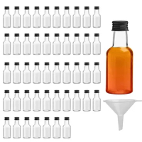 Mini Liquor Bottles Reusable Plastic 30ml Empty Spirit Bottle for Easy Pouring, Filling Miniature Bottles Weddings &amp; Parties