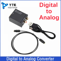 DAC Digital to Analog Audio Converter Optical Fiber Coaxial Signal to Analog DAC Spdif Stereo 3.5mm Jack 2*RCA Amplifier Decoder