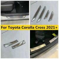 Rear Trunk Bumper Door Sill Protector Door Sill Cover Trim Fit For Toyota Corolla Cross 2021 - 2023 Decoration Accessories