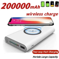 Qi 200000mAh Wireless Power Bank Two-way Fast Charging Powerbank Portable Charger Type-c External Battery for IPhone