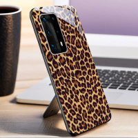 Ốp Điện Thoại, Cho Huawei P40 Pro Plus Pro +, Họa Tiết Da Báo, Kính Bóng, Ốp Lưng Chống Sốc, Quà Tặn