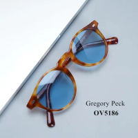 Gregory Peck Brand Designer Women Sunglasses Vintage Polarized Transparent Sunglasses Retro Sun Glasses Ladis Glass OV5186