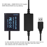 DMW BLG10 BLE9 DCC11 Dummy Battery 5V USB Adapter Charging Cable for Panasonic GX7 GX9 LX100 GX80 GX85 DMC-GF6Camera Power Bank