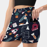 Amazing Science Women's skirt With Pocket Vintage Skirt Printing A Line Skirts Summer Clothes Amazing Science Science Maths