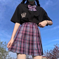 a字裙ins風【電競少女套裝】jk制服格裙女學生學院風格裙日