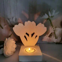 Silicone Flower Molds Tealight Candle Holder Three Flower Epoxy Resin Silicone Mold Epoxy Resin Casting Silicone Mold for Table