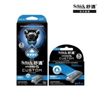 【Schick 舒適牌】水次元5辨型刮鬍刀輕便組(保濕配方 1刀把6刀頭)