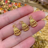 24k pure gold gourd pendants 999 real gold calabash pendant gold accessories