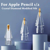 For Apple Penci Tip Spare Nib Replacement Tip ABS Transparent Replacement Tip for Apple Pencil Gen 1/2 iPad Stylus Pen Spare Nib