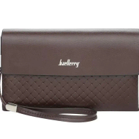 ￼BAELLERRY A418-21 Clutch Pria Wanita Tas Tangan Bahan Kulit PU Leather Premium BAEOS Brown