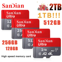 Original Sd Card 2tb 128gb 256gb 512gb Memory Card High Speed Class10 A2 Memory Card Video Card 1tb For Mobile Phone New 2024