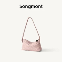 PO Songmont Winding Quilted Full Grain Leather Underarm Bag Tas Kulit Premium pink