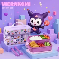Tempat makan anak kuromi set 2 kotak makan tas lucu