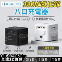 Hagibis 海備思 380W 快充充電器 8個輸出口 GaN氮化鎵 USB Type-C PD 3.1 雙140W