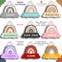 Zehandcraft - Hiasan Dinding Custom Nama Ukiran Timbul Aesthetic Kado Macrame Tali