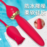 New arrival clitoral licking rose sucking anal plug vibrator sex toy
