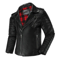 First-Layer New Cowhide Motorcycle Leather Jacket, Youth Fashion Short Lapel Flight Suit, Warm Diagonal Zipper Jacket