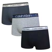 Calvin Klein Variety Waistband 男內褲 高彈性舒適棉質 中長版四角褲/CK內褲-灰藍、灰、黑 三入組(16)