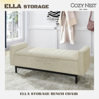 **NEW ARRIVAL** COZY NEST ELLA Storage Bench Chair With Metal Leg color: Beige Furniture