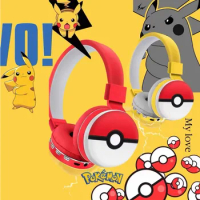 Pokemon Pikachu Bluetooth Headphone Wireless Headsets Anime Cartoon Stereo Headset Earphone With Mic